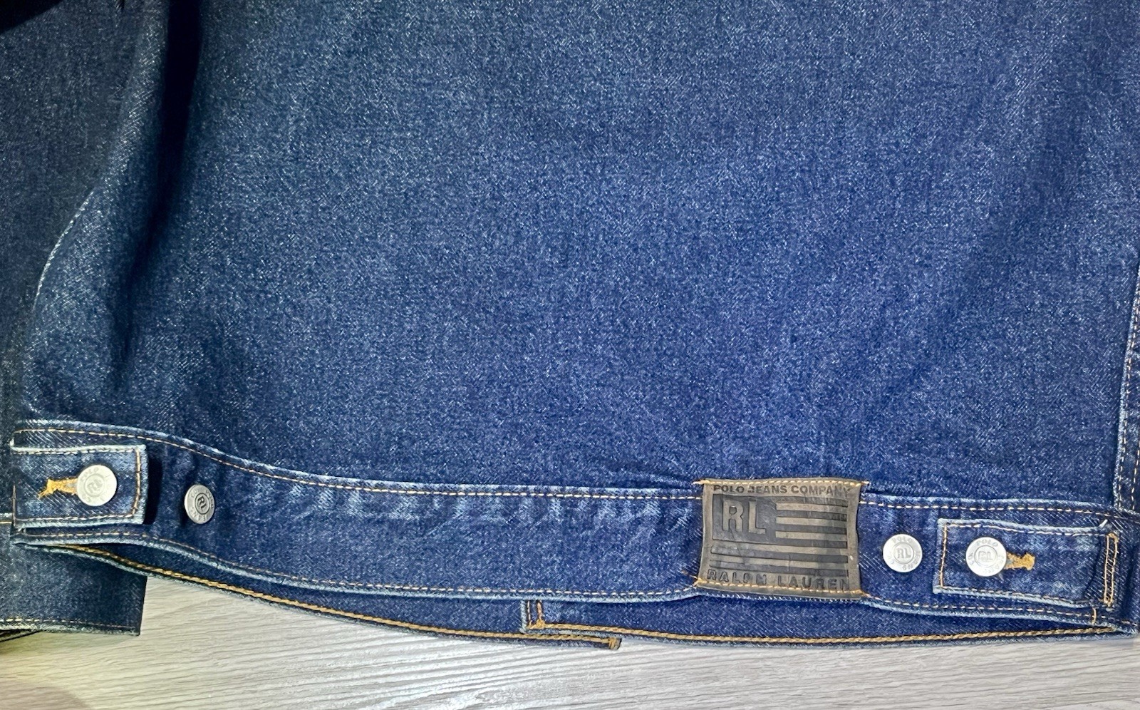 Polo Jeans Co By Ralph Lauren Vintage Denim Dark Blue Jean Trucker Jacket, MED