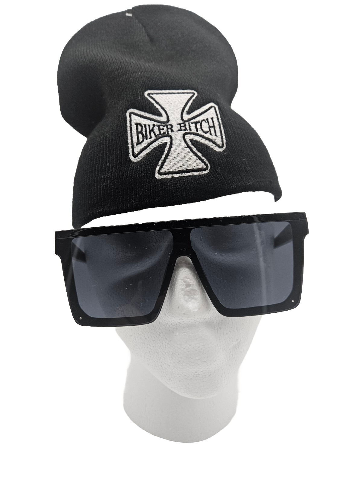 Womens “Biker” Beanie Winter Knit Ski Hat