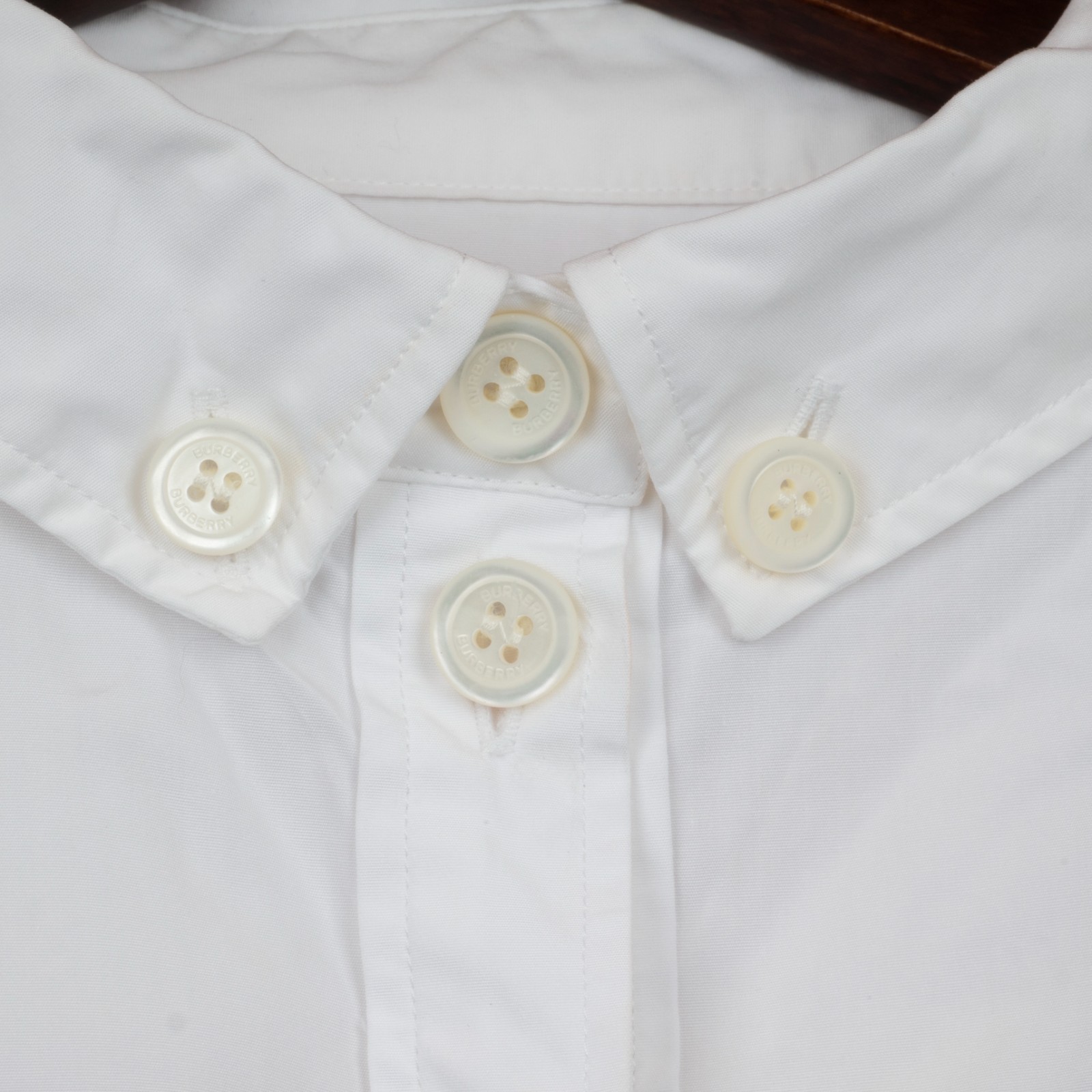 BURBERRY Horseferry Print Cotton Shirt Dress White Belted Logo UK 8 US 6 IT 40