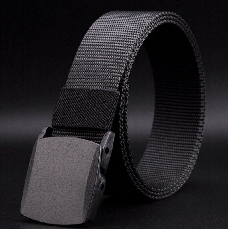 Men’s Plastic Cam Buckle Nylon Canvas Tactical Waistband Webbing Military Belt