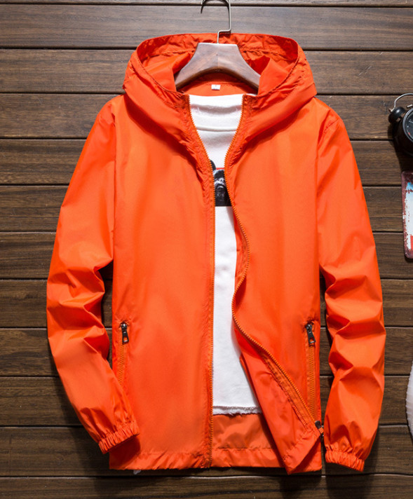 Men‘s Lightweight Windbreaker Hooded Waterproof Rain Jacket Breathable Outwear