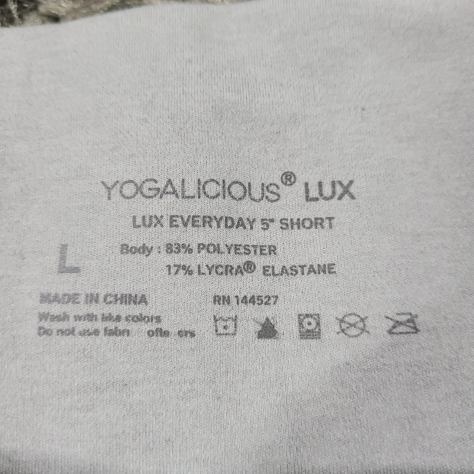 Yogalicious LUX Shorts Womens Large Gray Lux Everyday 5 Inch High Rise Biker