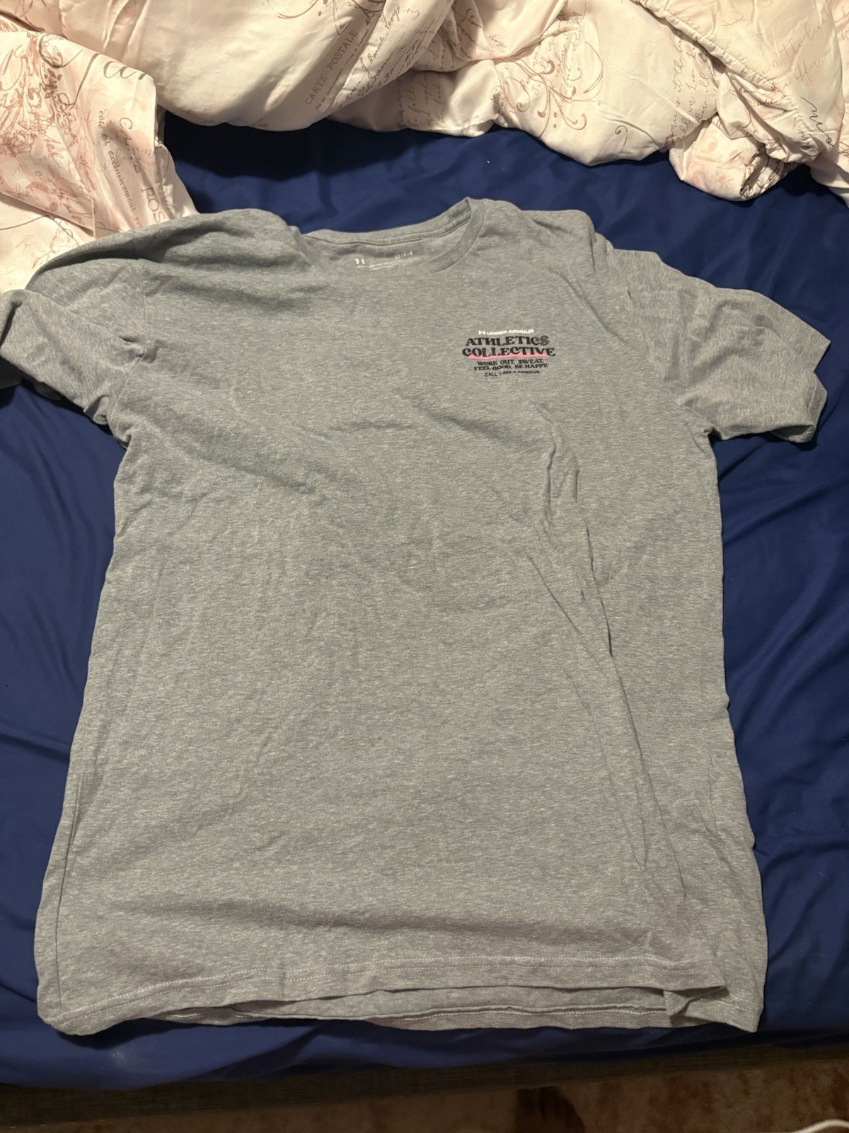 Under Armour Men’s Gray Loose Fit Graphic Print Crew Neck T-Shirt Size L
