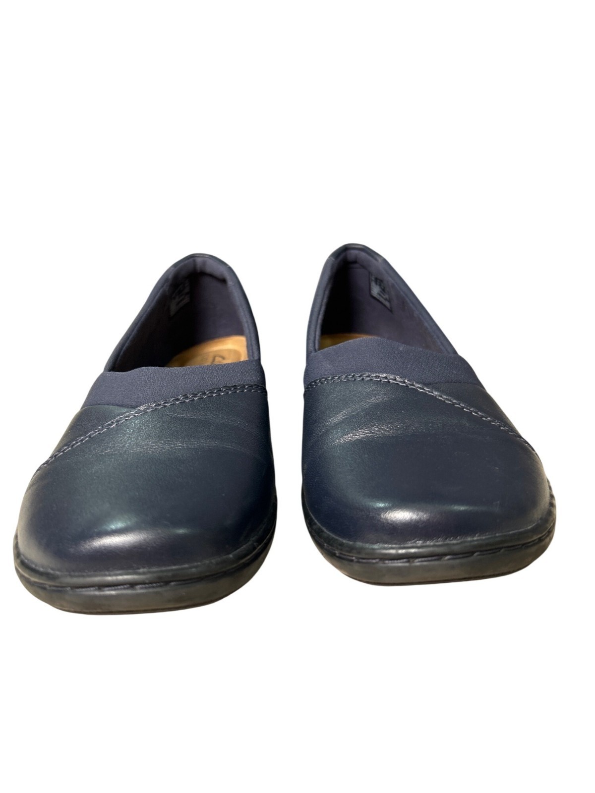 Clarks Cora Charm Flats Navy Slip-On Shoes Women’s 9 Ultimate Comfort Technology