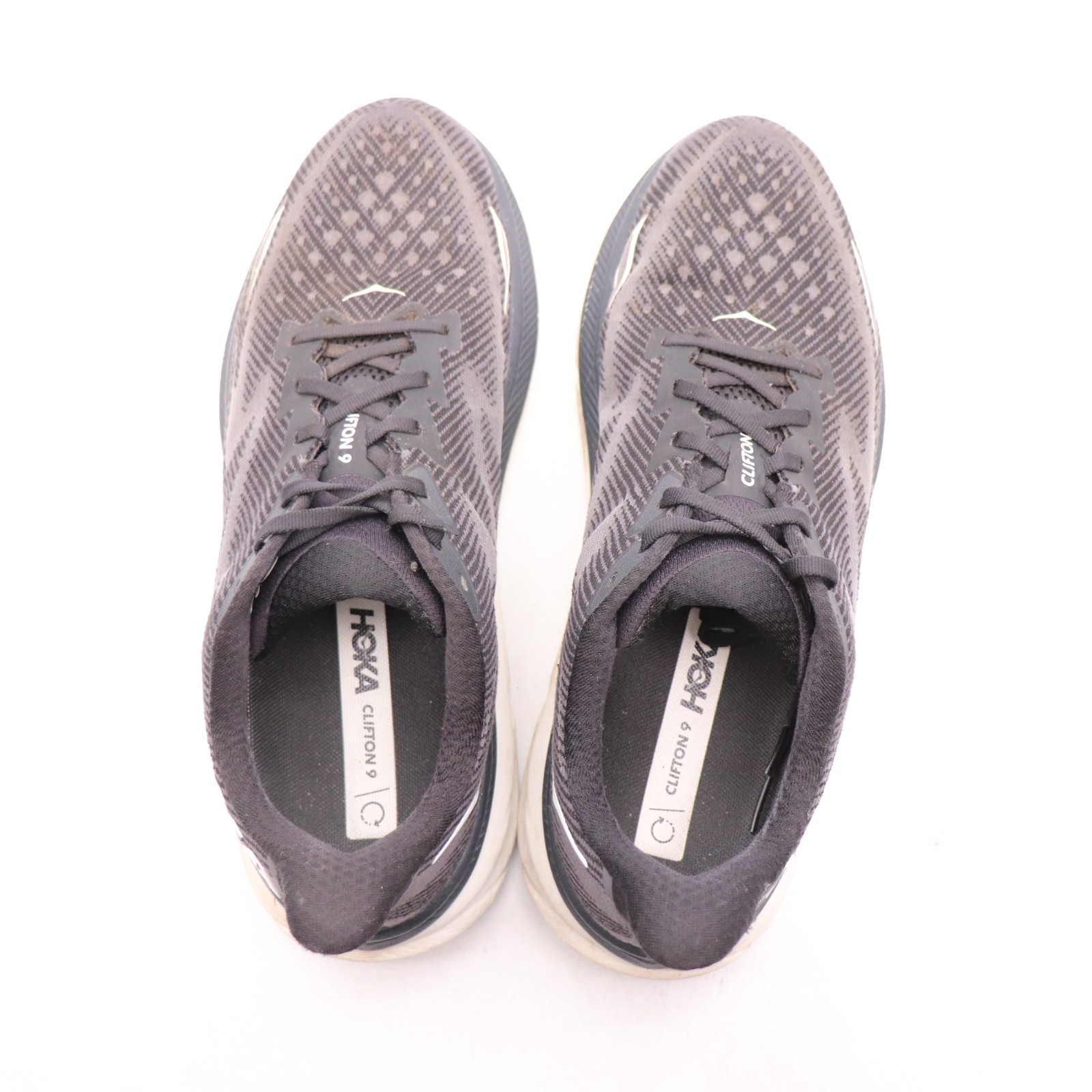 Hoka One One Clifton 9 Men’s Size 12.5 D Black Running Sneakers 1127895 BWHT