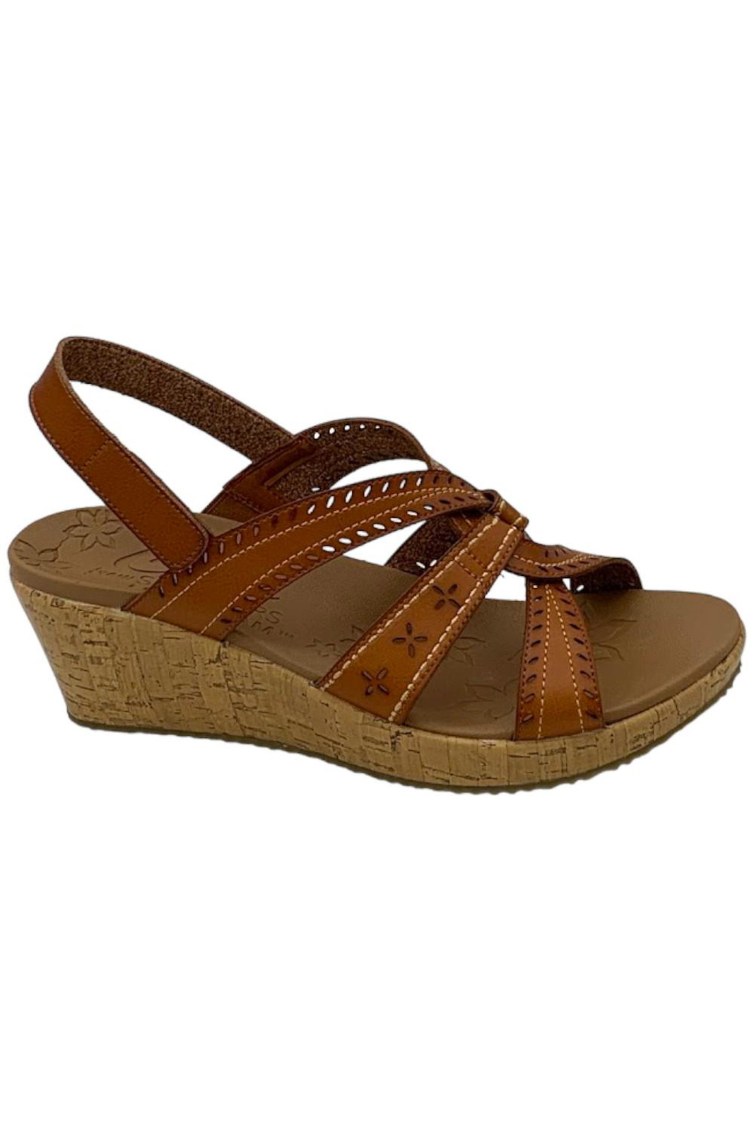 Skechers Beverlee Singback Vegan Wedges Luggage