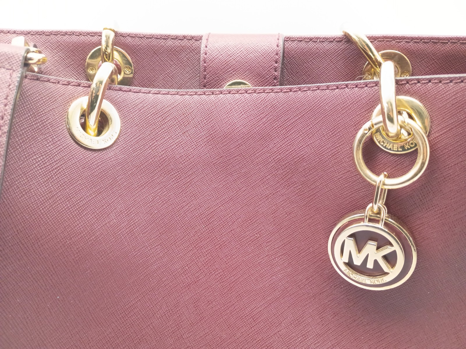 Authentic Michael Kors Cynthia Medium Burgundy Leather Tote