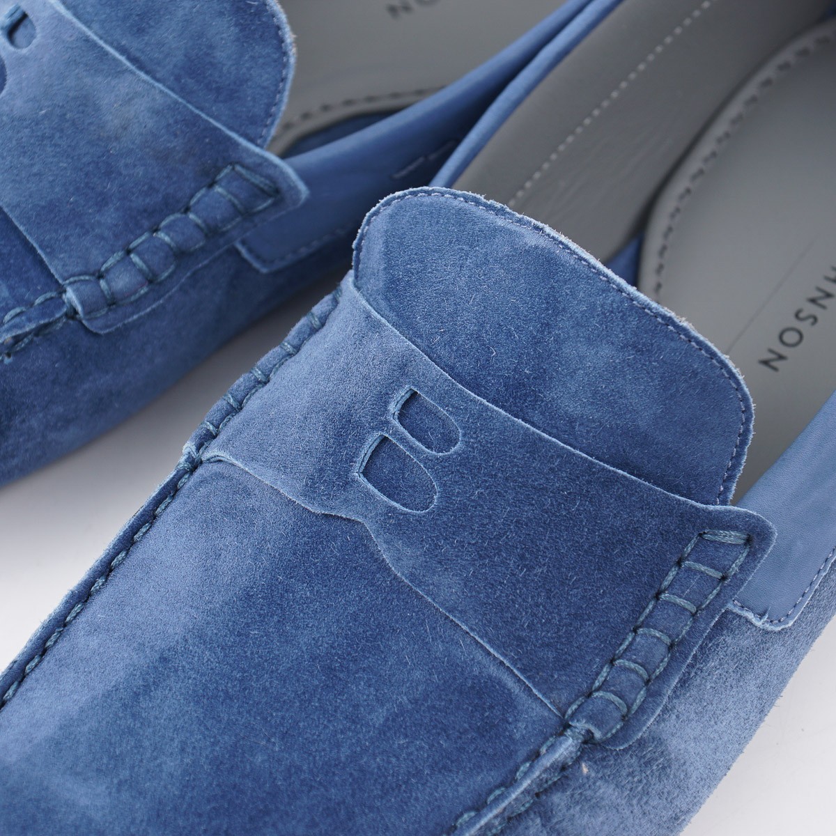 Brett Johnson Slate Blue Calf Suede Driving Moccasins 10.5 (Eu 43.5) Shoes NIB