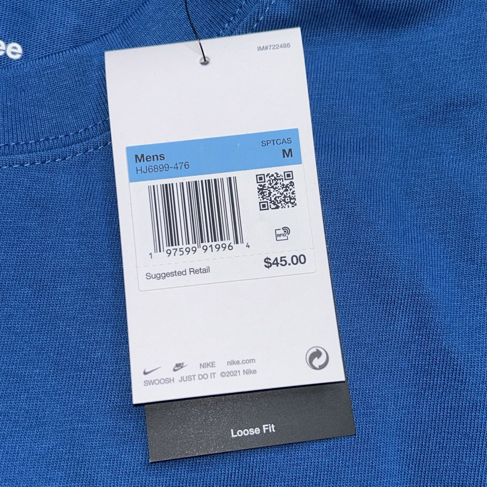 Nike Sportswear Air Graphic Tee Medium Blue Loose Fit Floral NWT