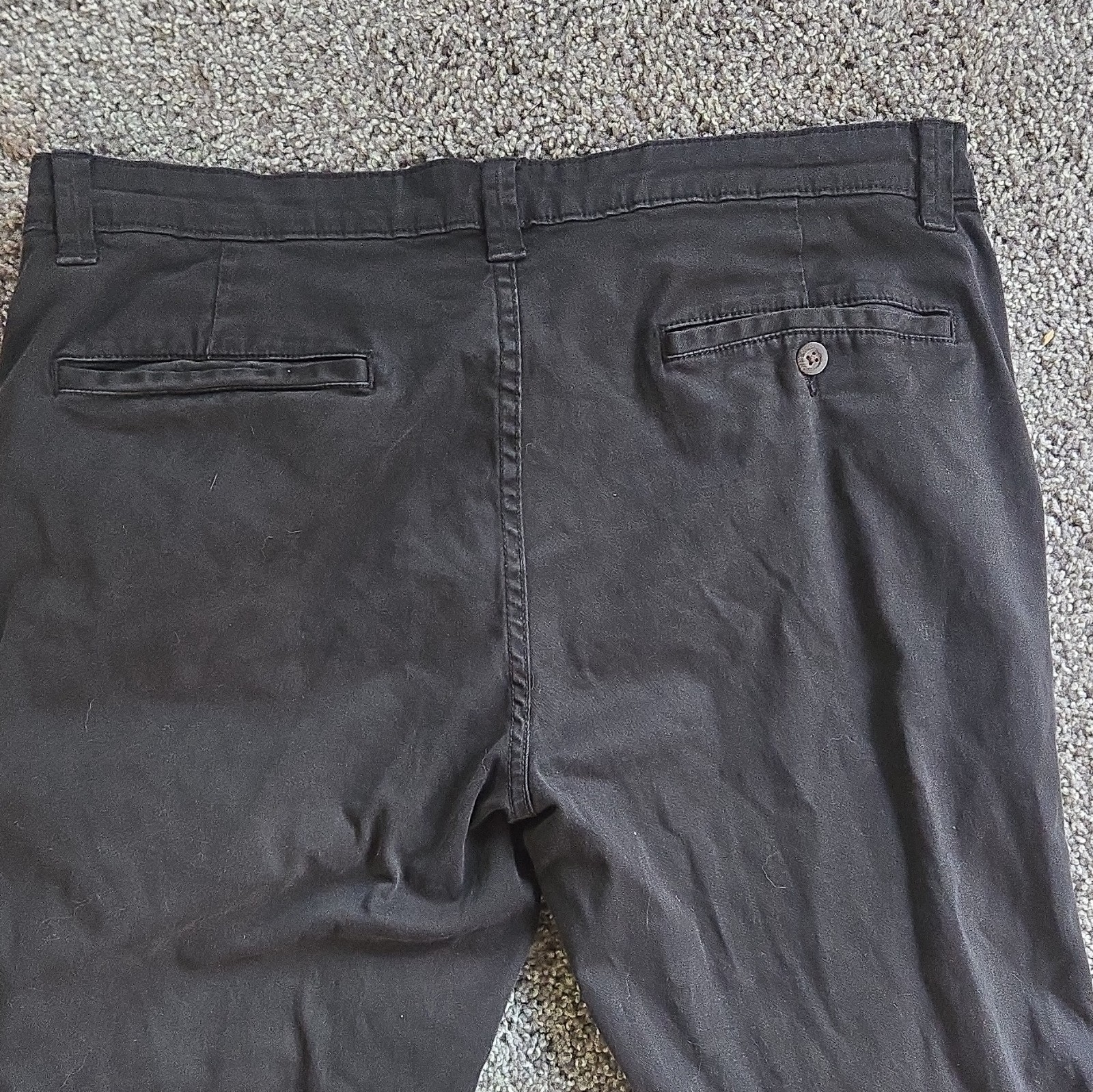 MENS GEORGE Chino Pants Size 34/30 Black Solid Pants Slim Straight