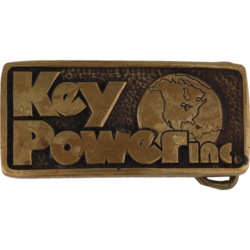 Brass Key Power Solutions Fujian Co Energy Utilities 1970s Vintage Belt Buckle