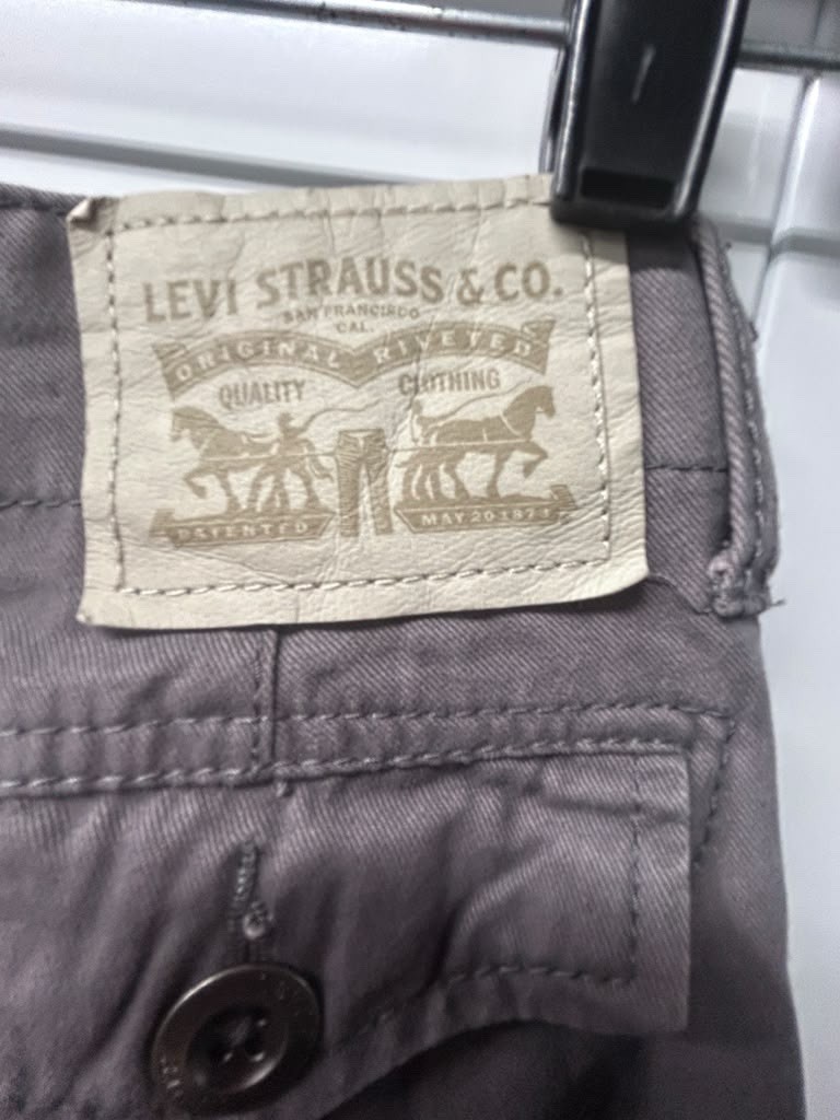 Levi’s Boys Cargo Pants Size 8 REG W24 L22 Grey Brown Twill Camo Waistband