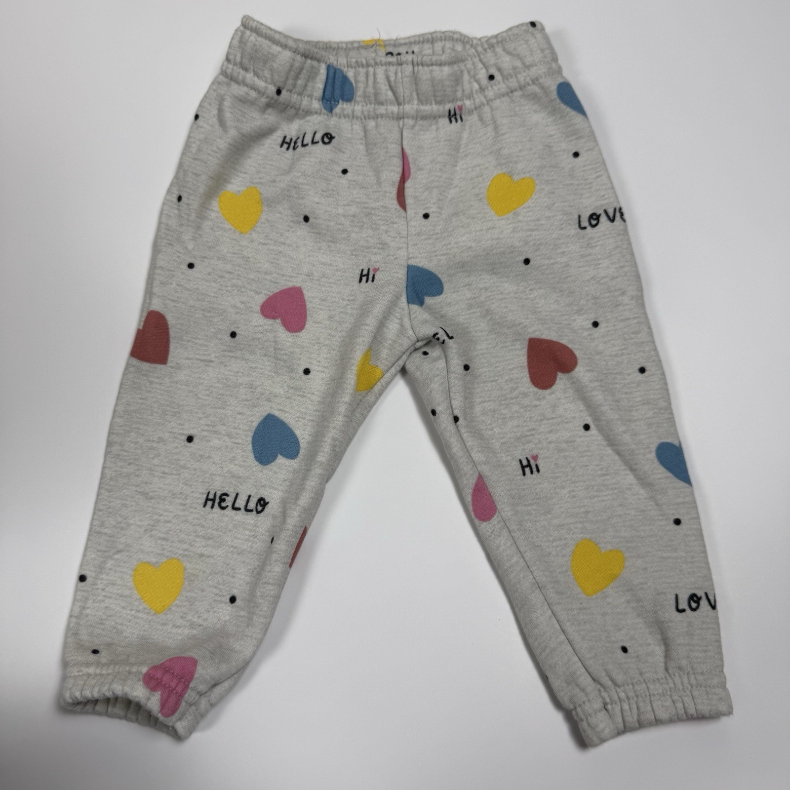 Garanimals 2pc Gray Heart Print Long Sleeve Sweatshirt & Pants Set 6-9M
