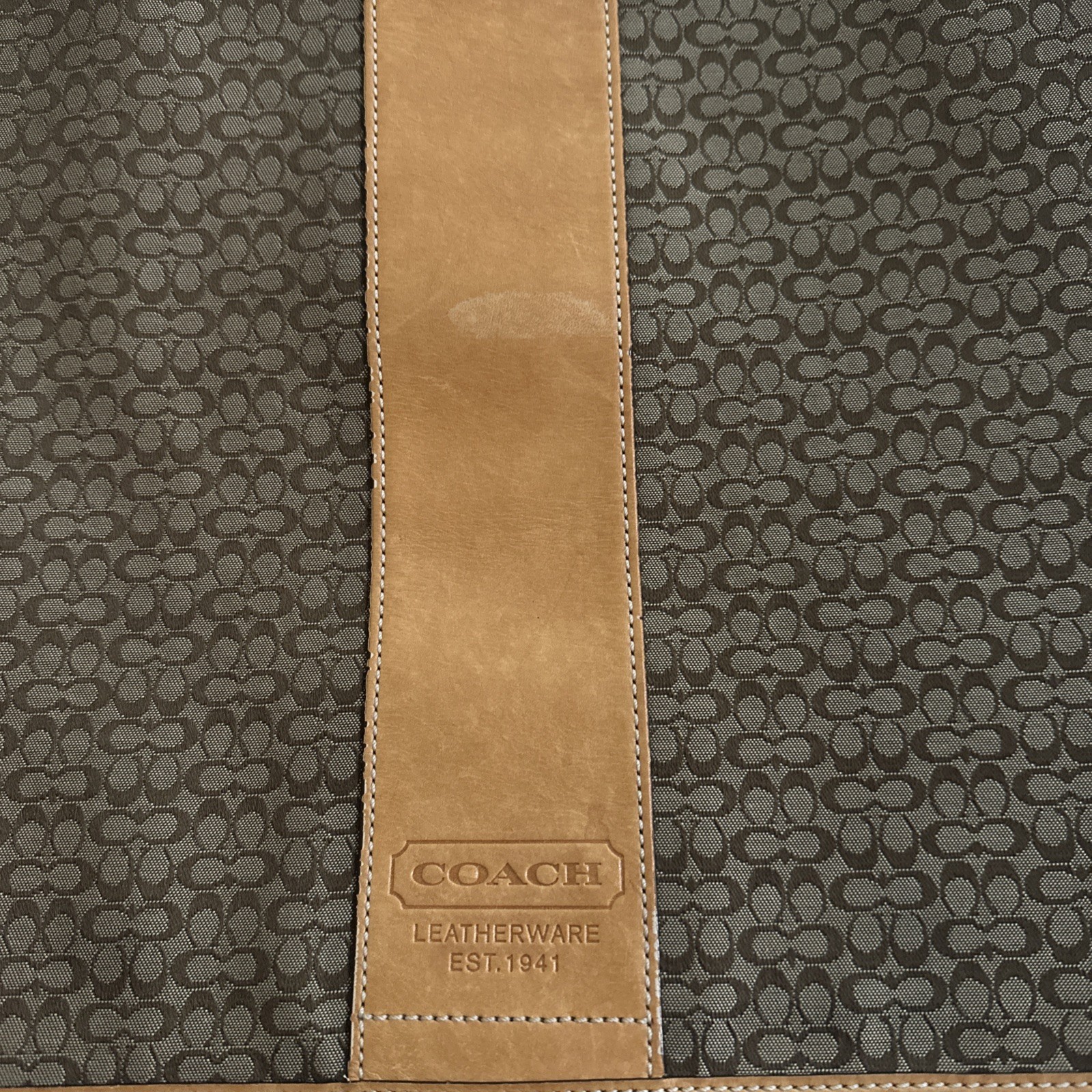 Coach CC Monogram Logo Flap Over Diaper Bag Laptop Bag Brown H0785-F77004