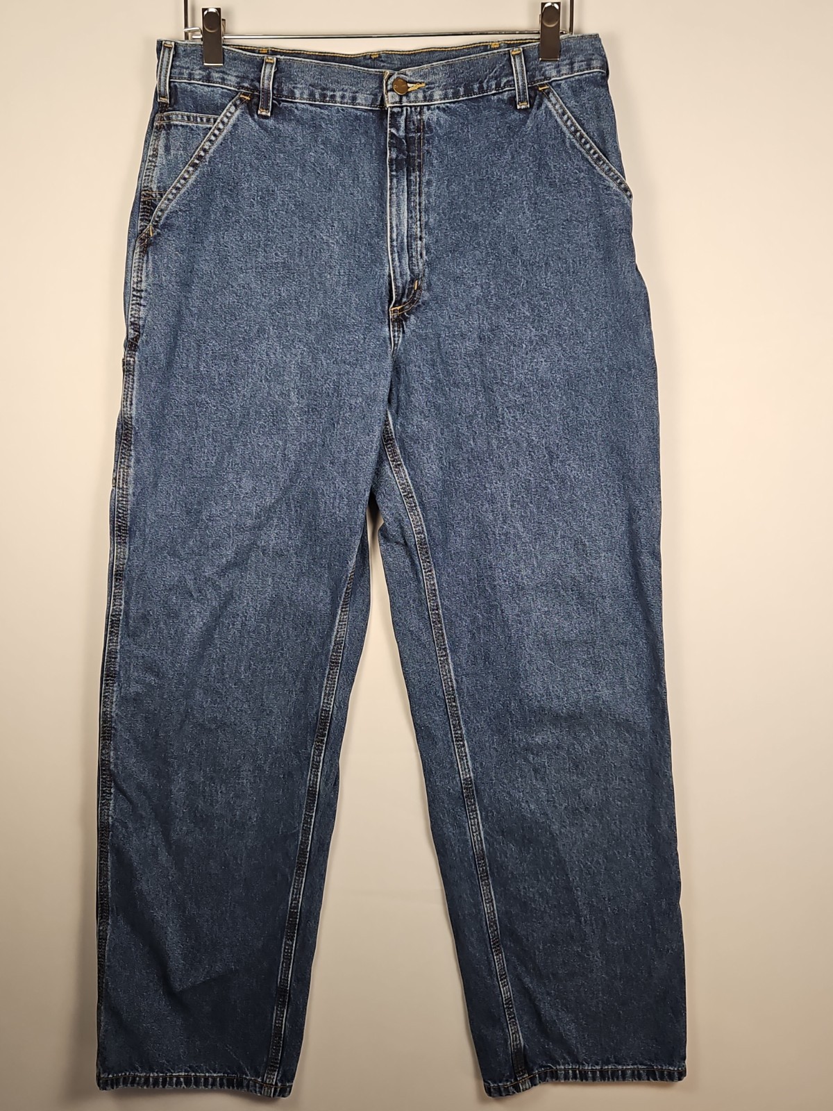 Carhartt B11 DNM Men’s 38×34 Blue Denim Carpenter Work Jeans Made Mexico