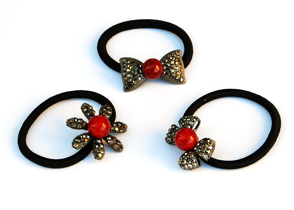 Large Pearl/Rhinestone Charm Hair Tie