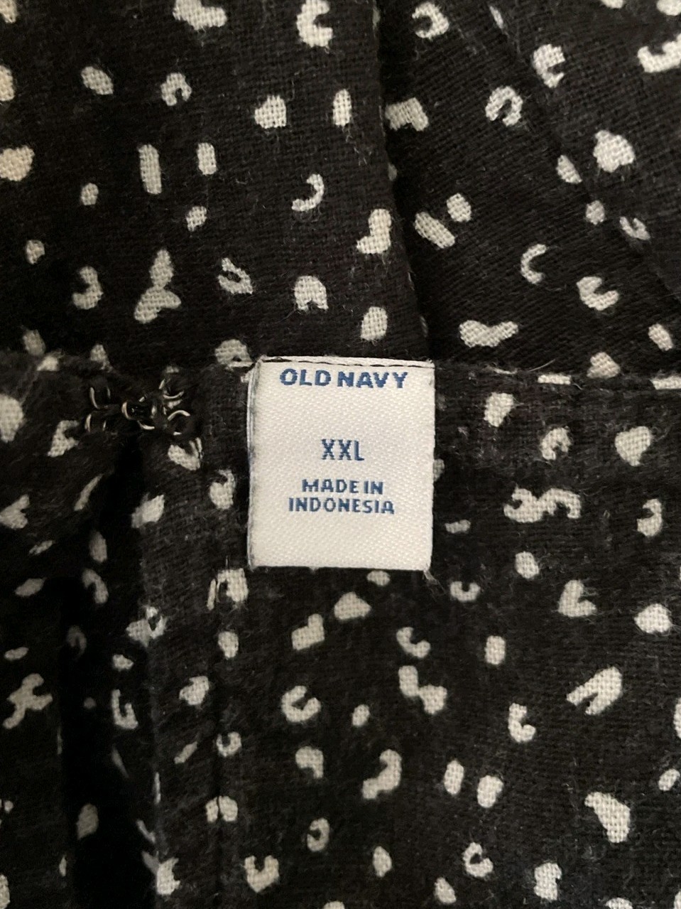 Old Navy Linen Dress Spaghetti Staps XXL Black Dot Pattern Knee Length