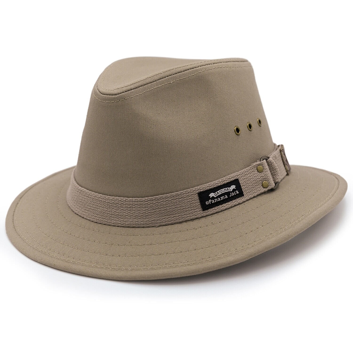 Panama Jack Men’s Original Canvas Safari Sun Hat, 2 1/2″ Brim, UPF (SPF) 50+