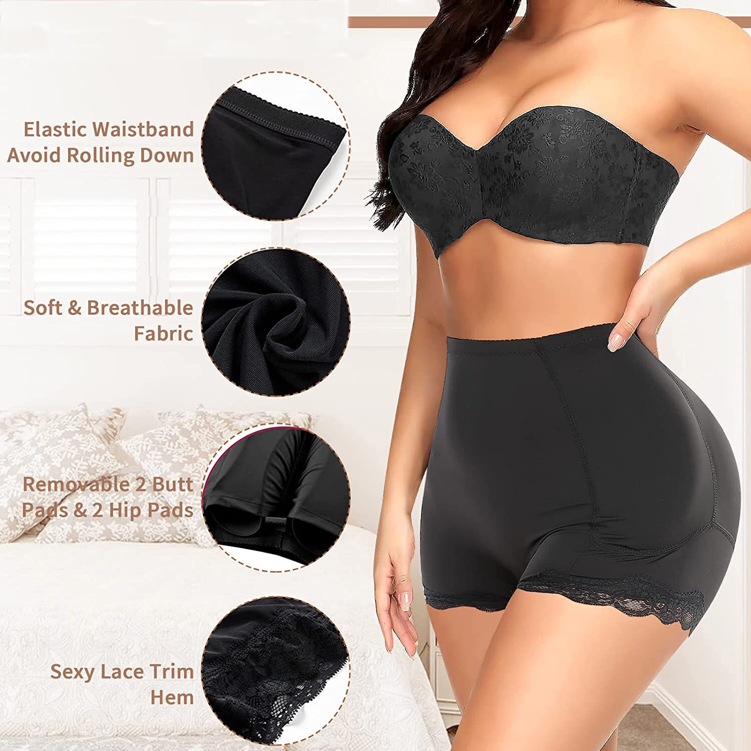 Women’s Butt Lifter Panties Padded Underwear Hip Enhancer Booty Shaper Fake Ass