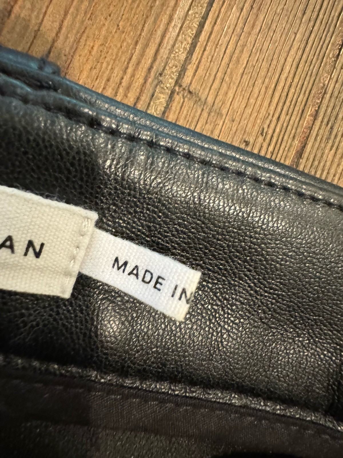 Good American Faux Leather Pants Womens 12/31 Black Straight 5 Pocket READ