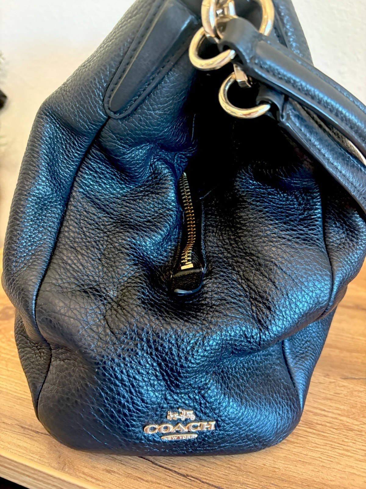 Coach Madison Phoebe Black Pebbled Leather 3 Compartments Shoulder Bag