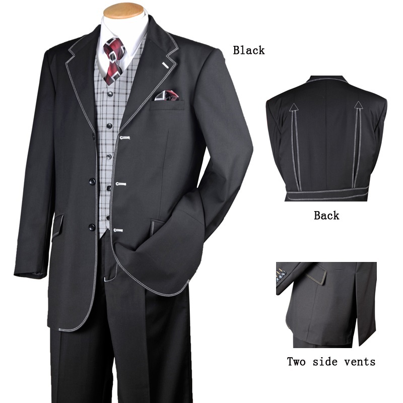 Men’s 3 piece Luxurious Fashion Suits Single Breasted 3 Buttons Two Side Vents