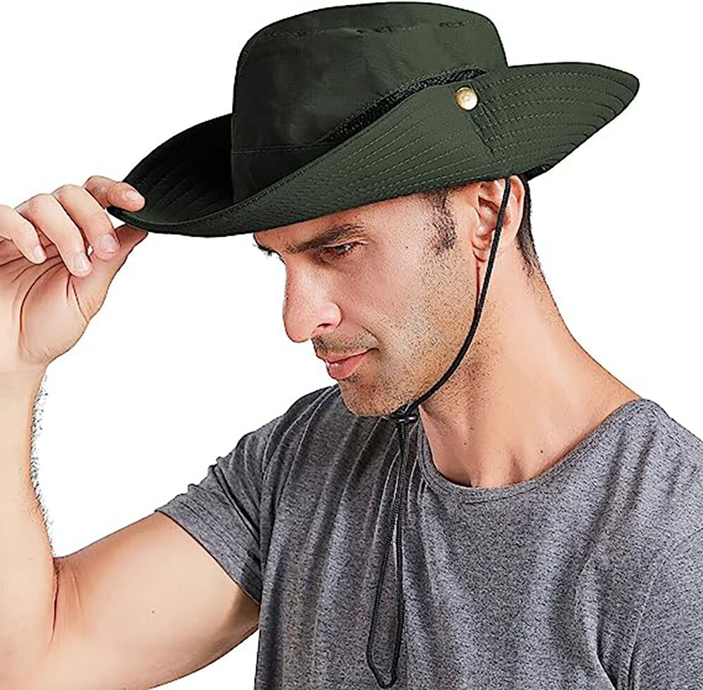 Wide Brim Bucket Hat Waterproof UPF50+ UV Sun Protection Cap for Fishing Hiking