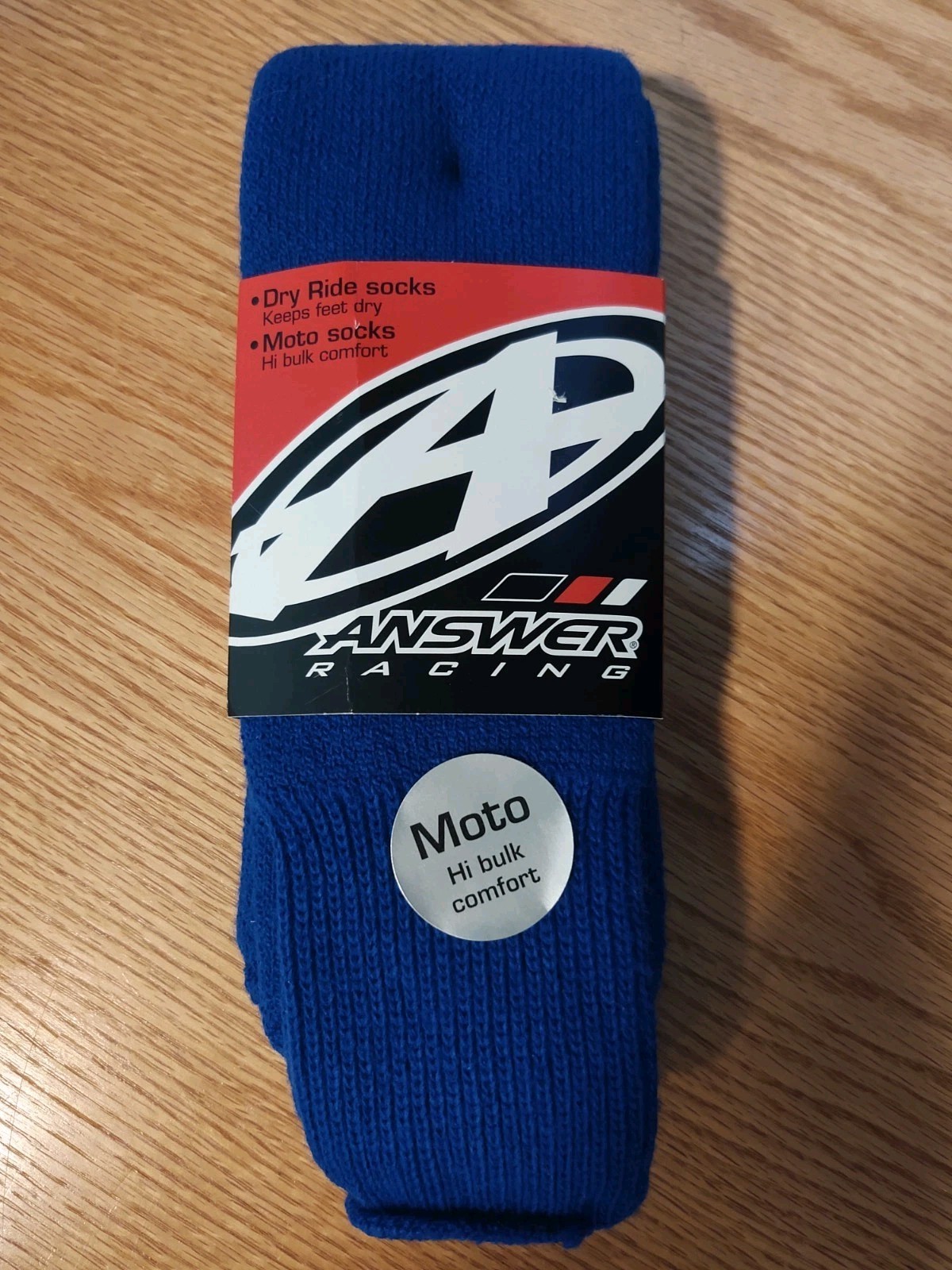 Answer Racing MOTO Dry Ride Blue Acrylic Blend Tube Socks – One Size