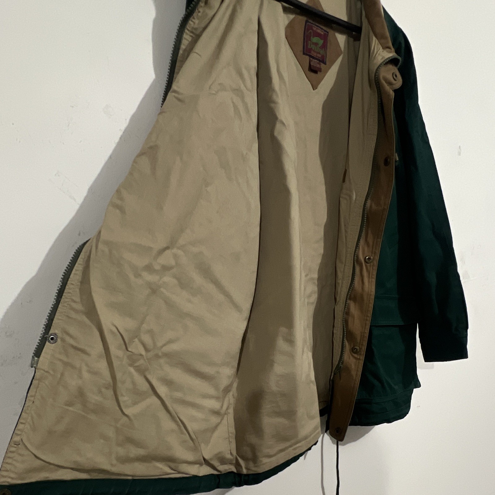 VTG Duxbak The Original Men’s Lined Field Jacket Green/Brown Collar Size M 708