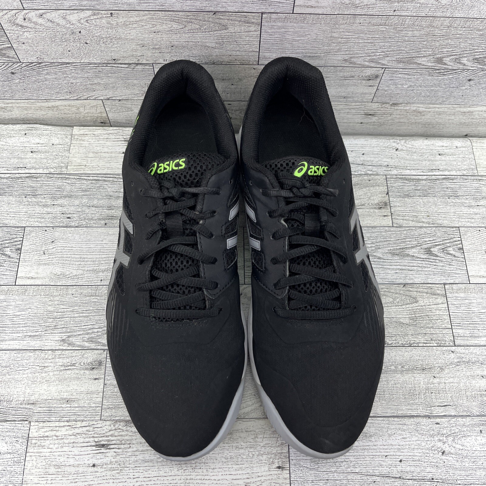 Asics Gel Game 8 Black Green Athletic Trainer Shoes 1041A192 Men Size 11