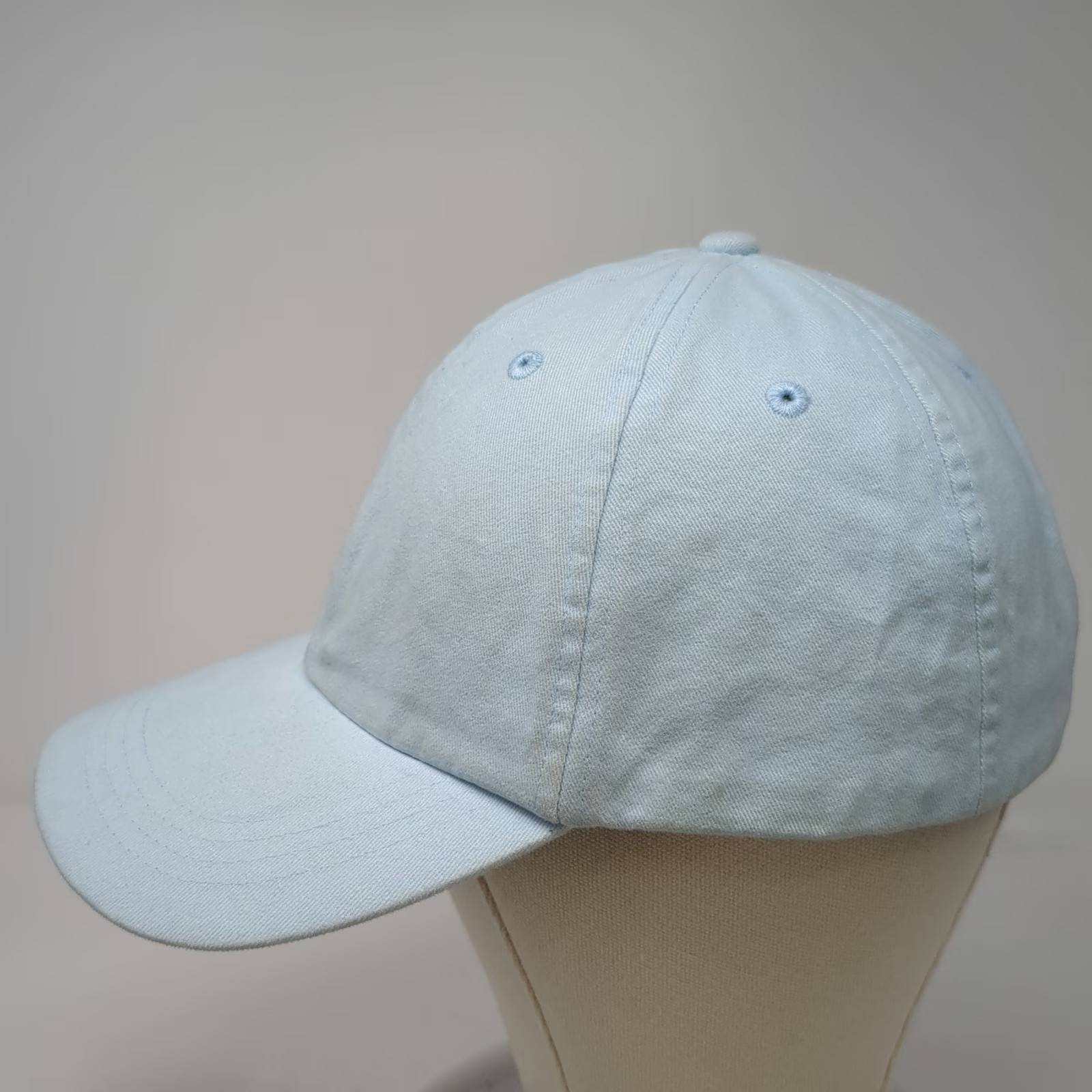 Blue Baseball Cap One Size Adjustable Blank Curved Brim Plain Solid Cotton Hat