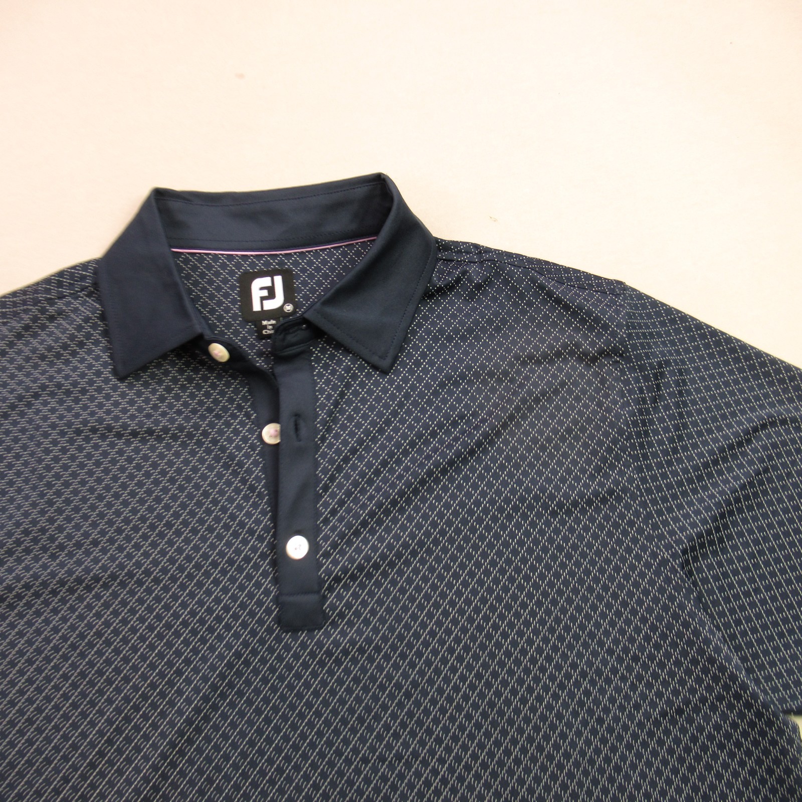 eFootjoy Shirt Mens MediuShort Sleeve Golf Polo Casual Lightweight Blue