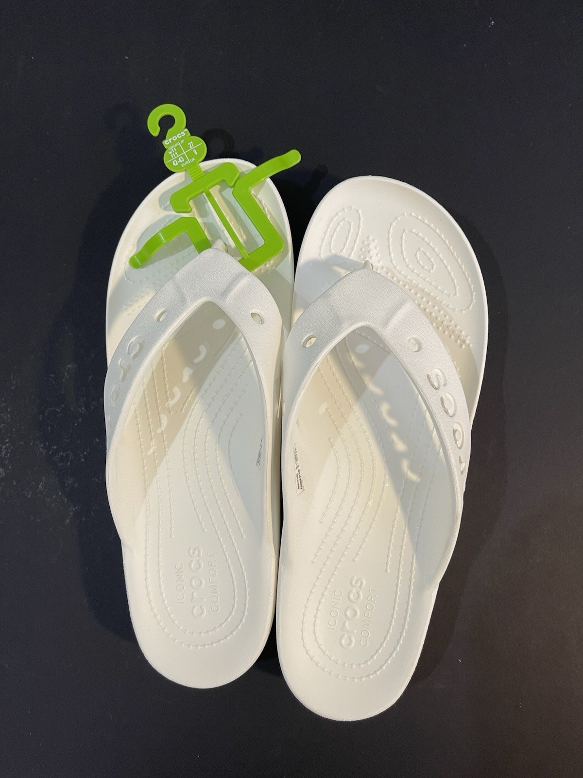Crocs Women’s Baya Flip Flop Platform Sandals -White, Women 11