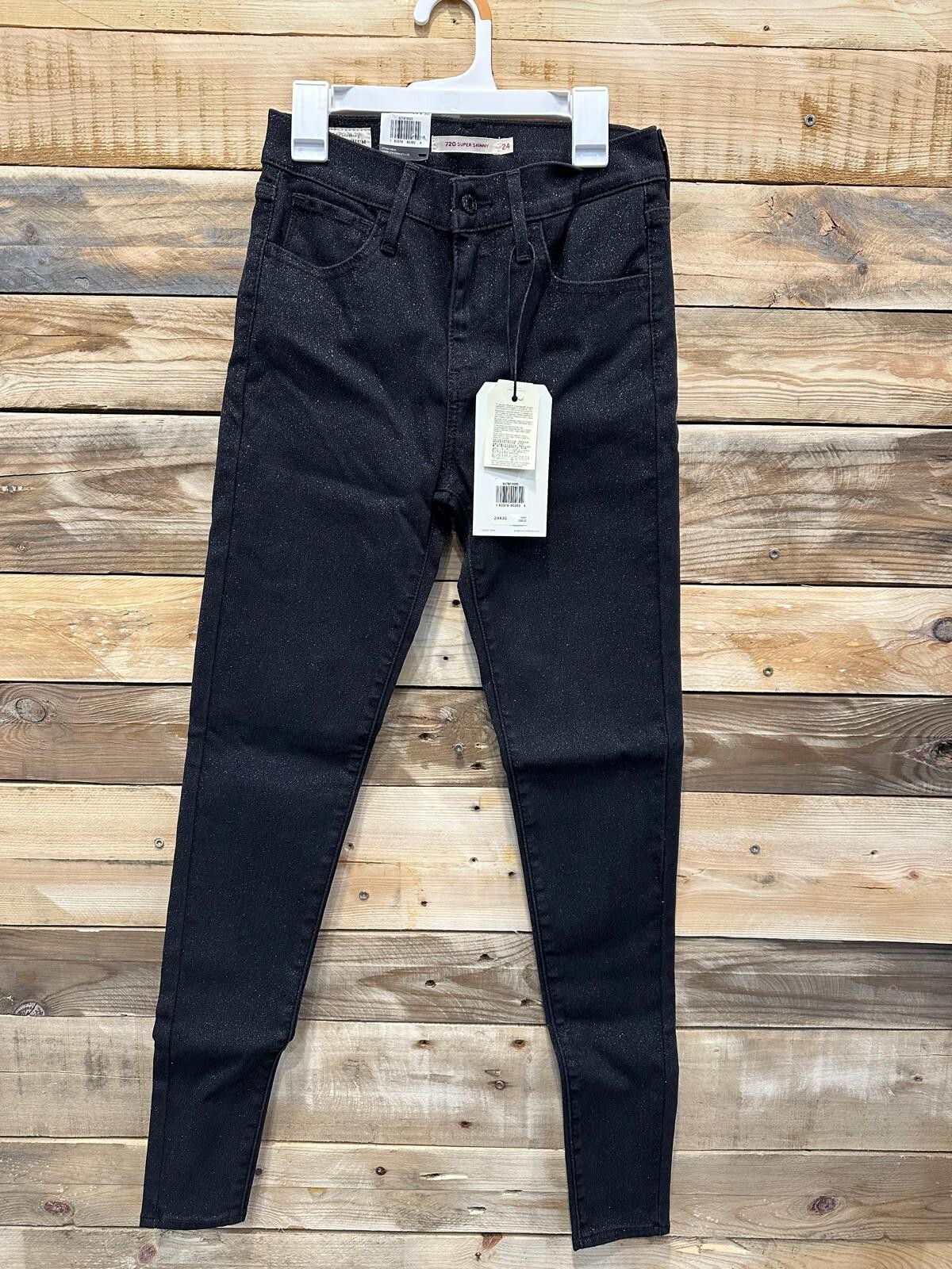 LEVI’S PREMIUM 720 High Rise Super Skinny Jean Glam Black (L30) G3(A719T)