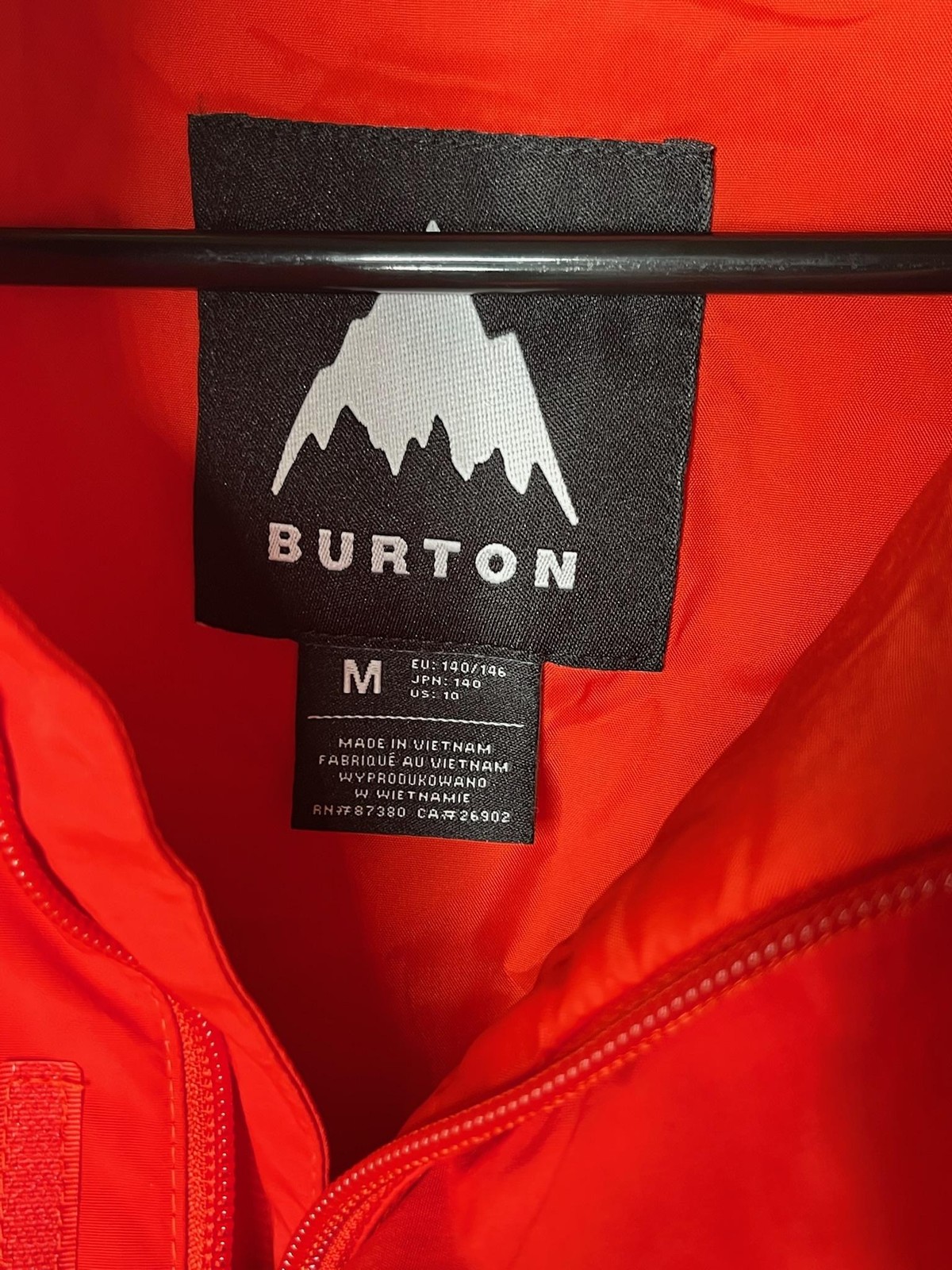 Burton K Frostner Anorak Jacket Youth 10 Red Gray Insulated Ski Pullover NEW