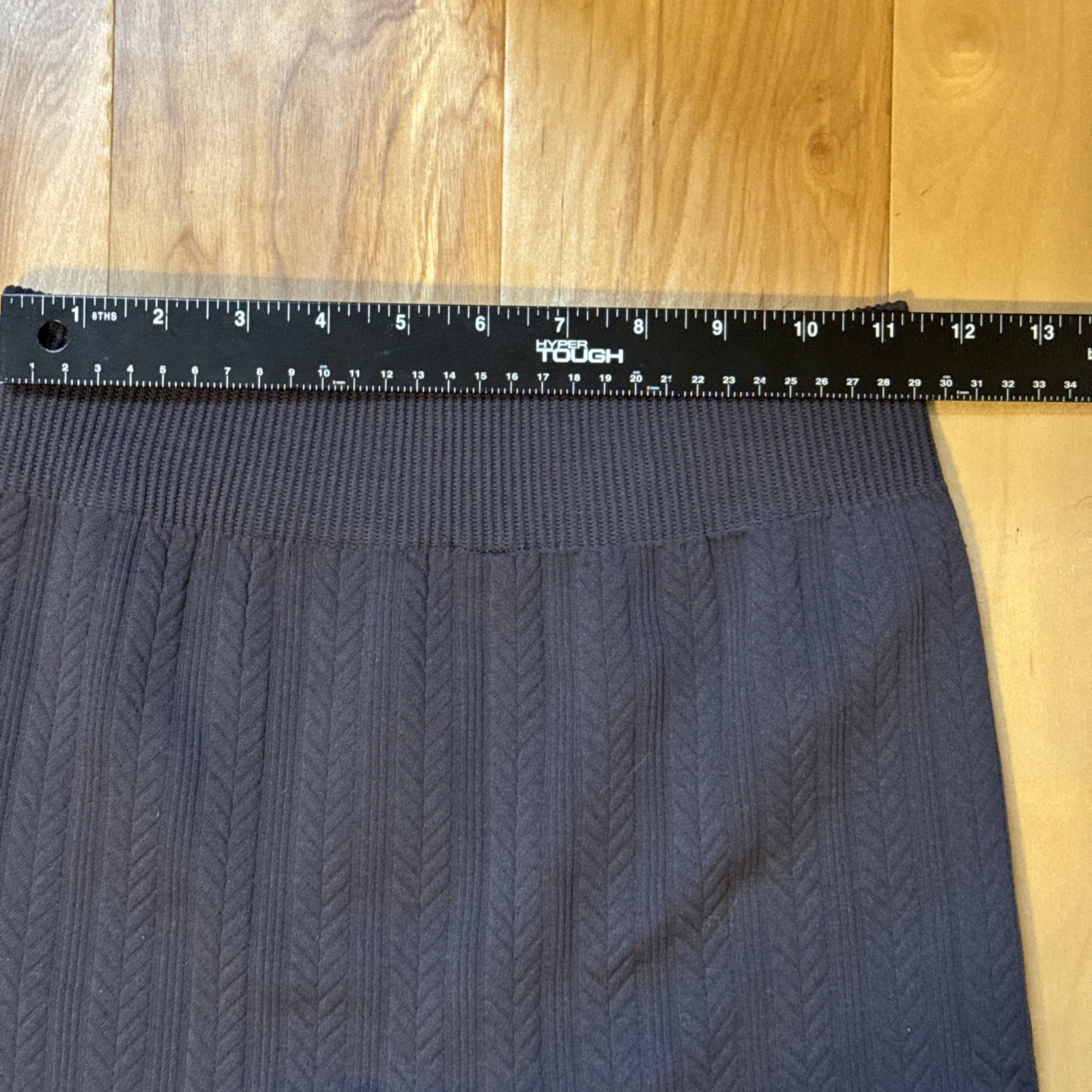 Nautica Womens Ribbed Cable Knit Fleece Lined Leggings S/M Gray EUC
