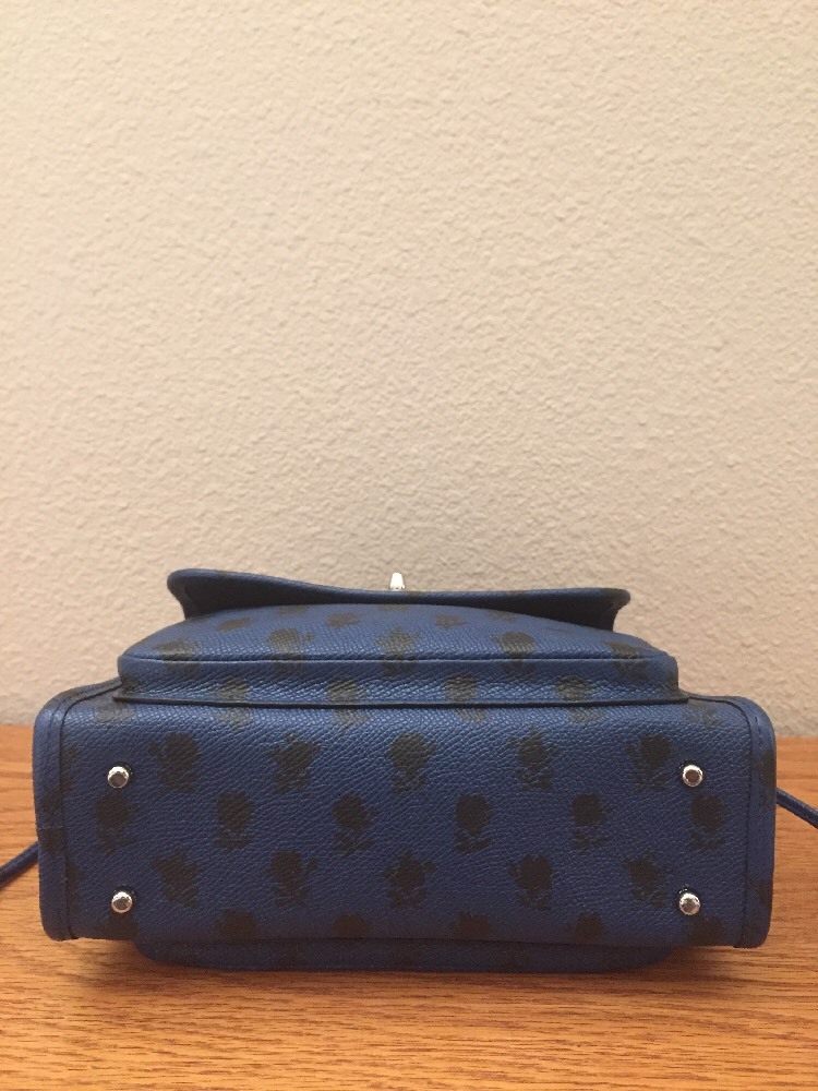 COACH CADY Crossbody Handbag in Printed Crossgrain Leather F34471 Blue Badlands