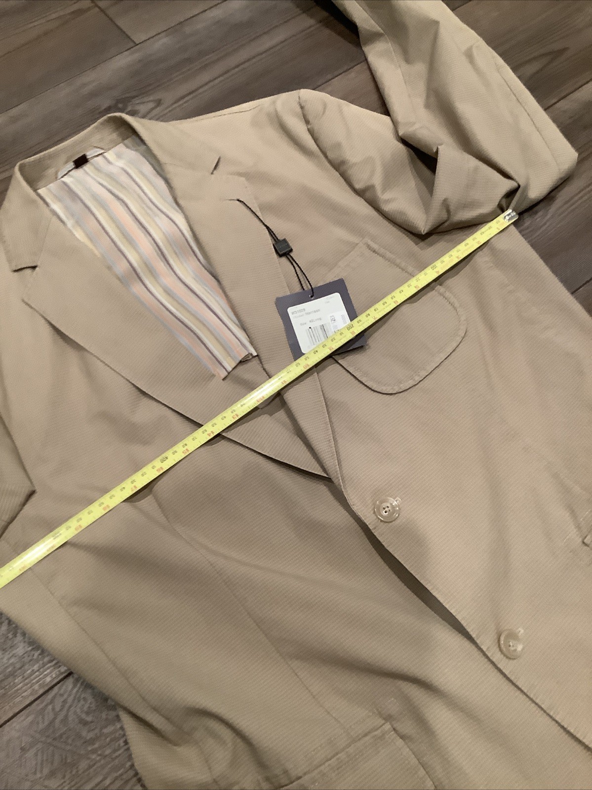 NWT KROON HARRISON Blazer Sport Coat Jacket Size 42 Long Beige Casual NEW
