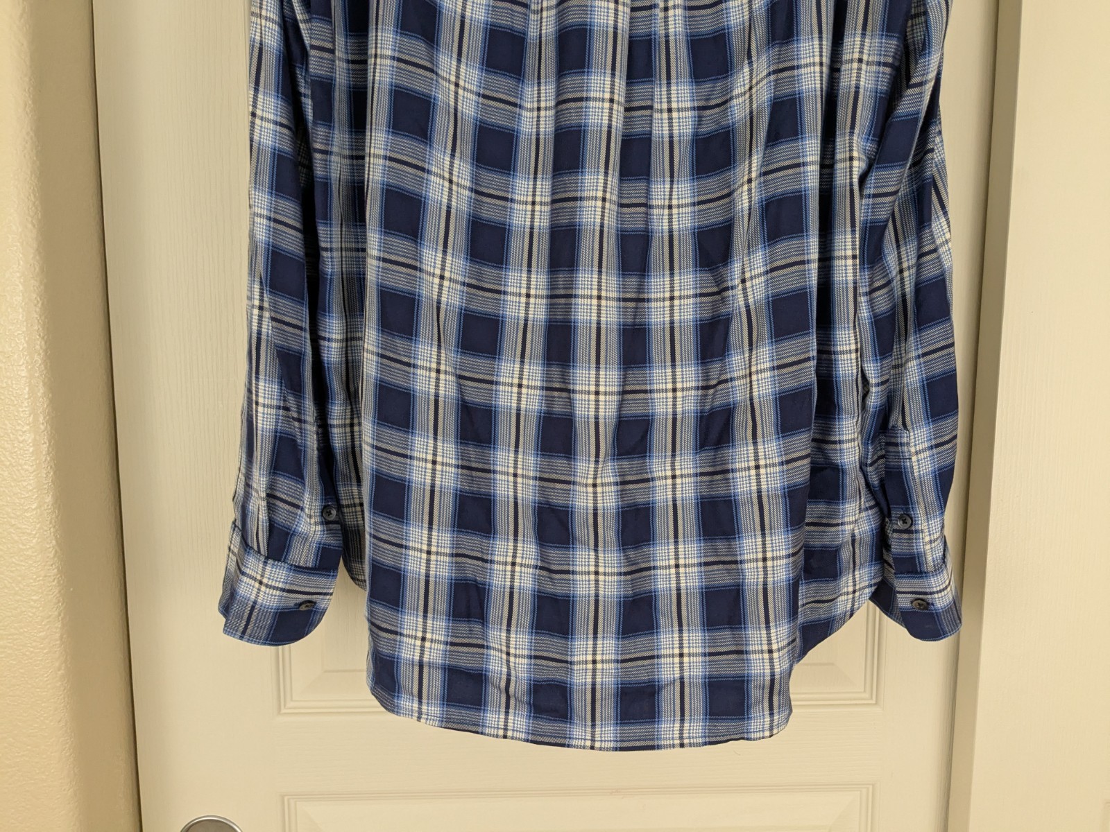 Madewell Button Up Plaid Shirt Size S Blue Long Sleeve Viscose Lightweight