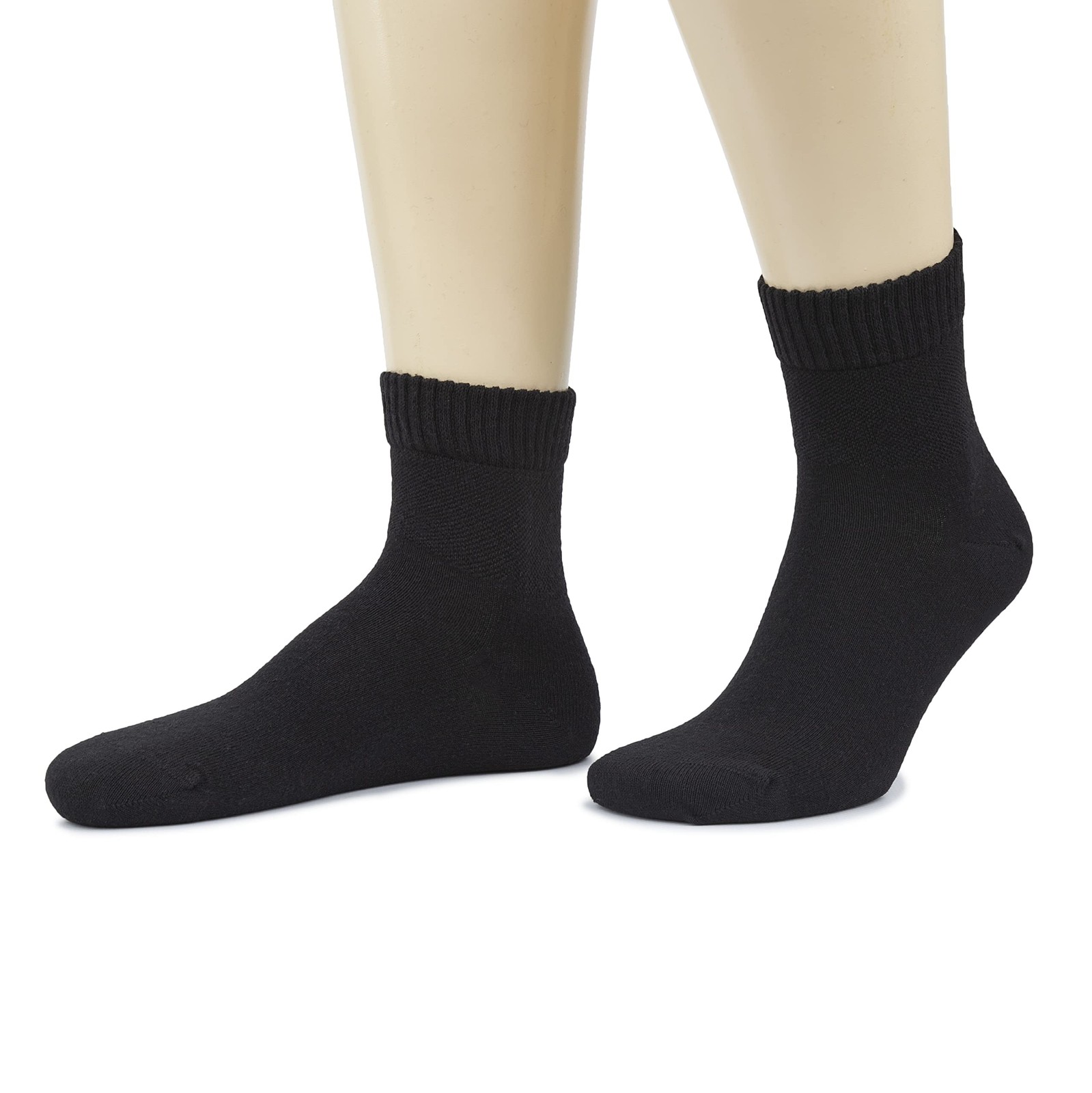 Hugh Ugoli Men’s Cotton Diabetic Ankle Socks Wide Thin Loose Fit and