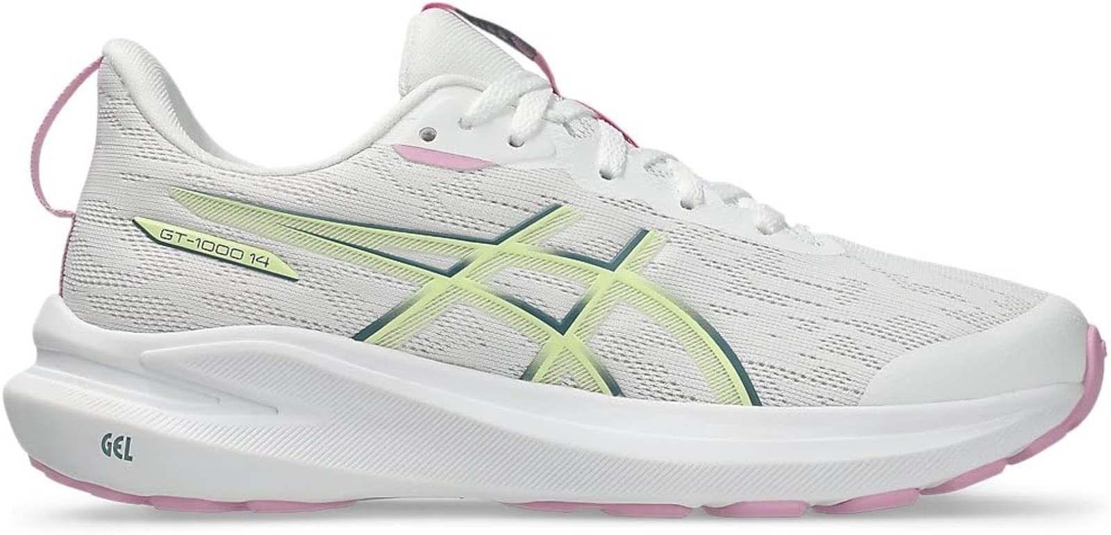 ASICS Unisex-Child Gt-1000 14 Gs – White/Hazy Lilac – 3 Big Kid