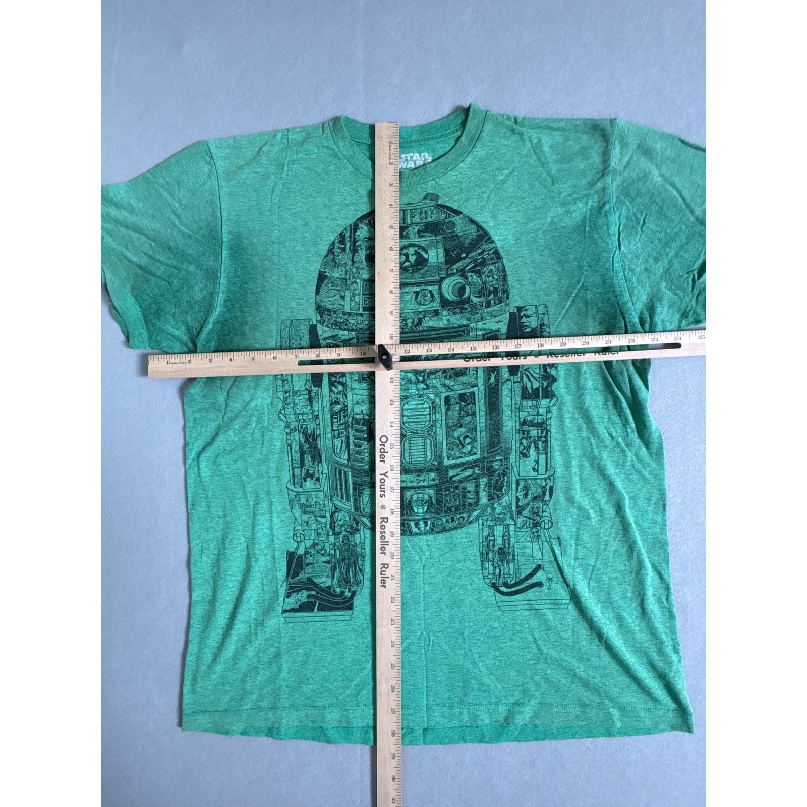 Star Wars R2-D2 Graphic T-Shirt Mens Large Fifth Sun Heather Green Short Sleeve