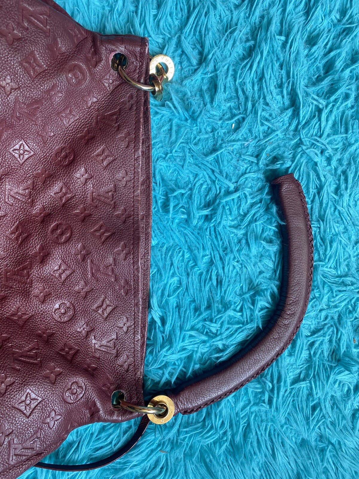 Louis Vuitton Burgundy Artsy Empreinte MM Leather Purse Bag *Needs Repair*