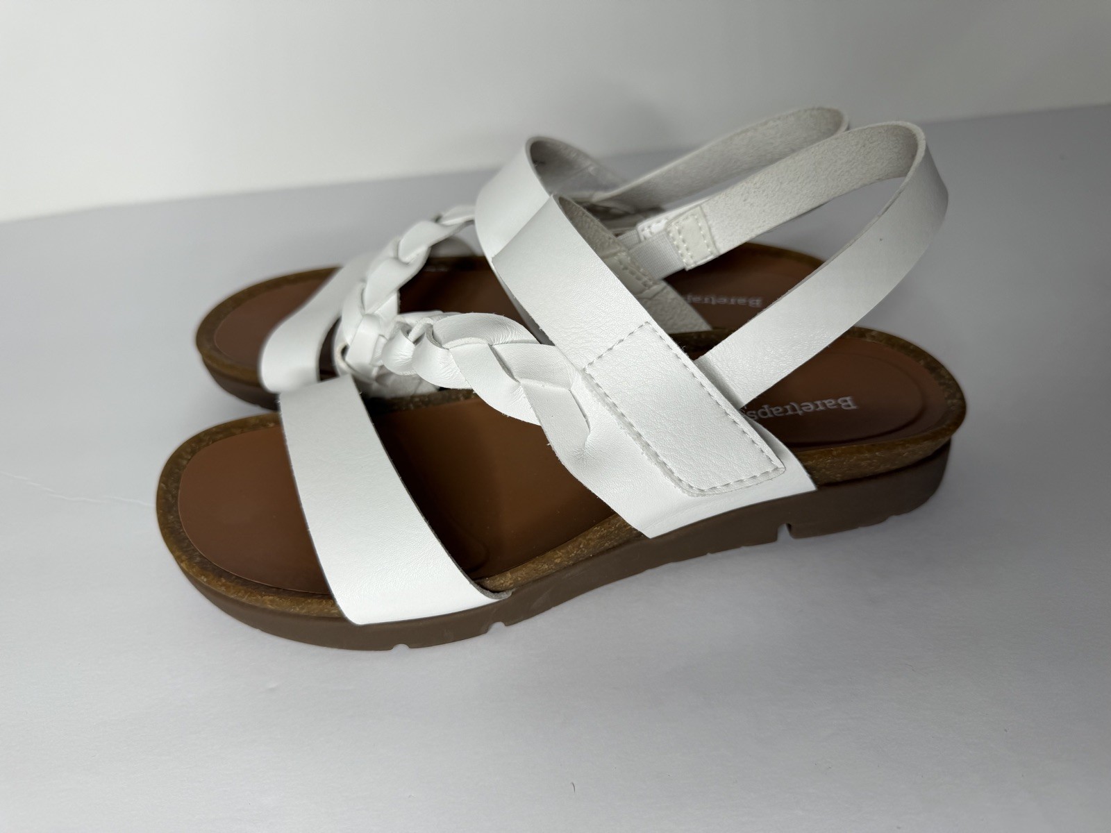Baretraps Woven Strappy Ankle Strap Comfort Sandals Shoes Beach White Size 6.5M