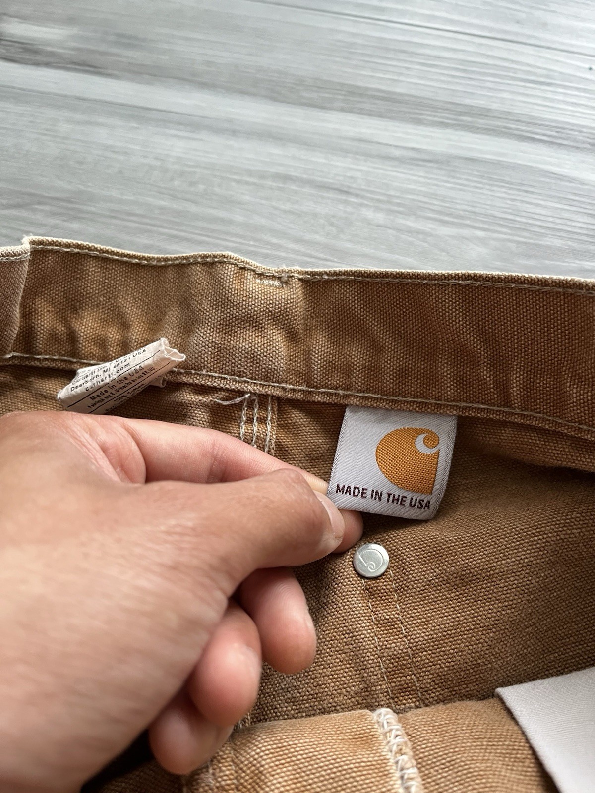 Vintage Carhartt B01 BRN Double Knee Pants 30×30 Made In USA -Distressed & Faded