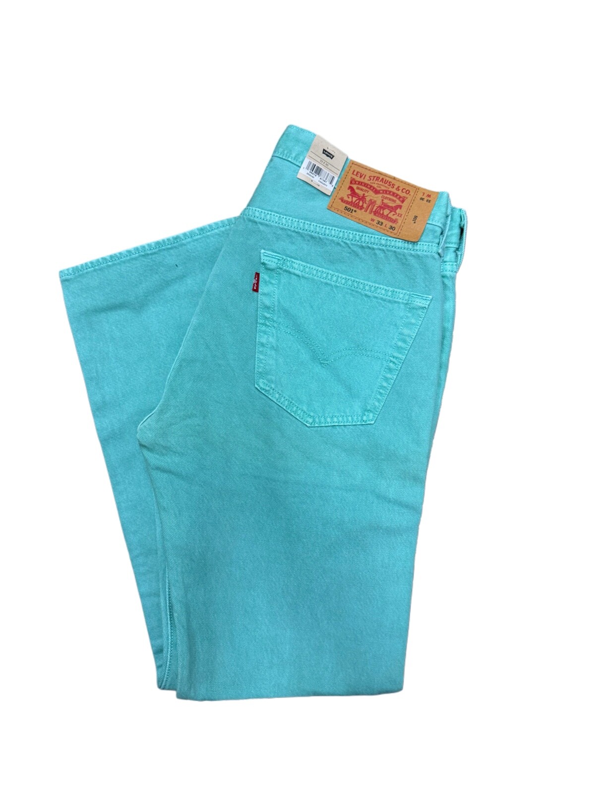 Levis 501 Jeans New Mens Original Button Fly Color Cyan Blue 005013401