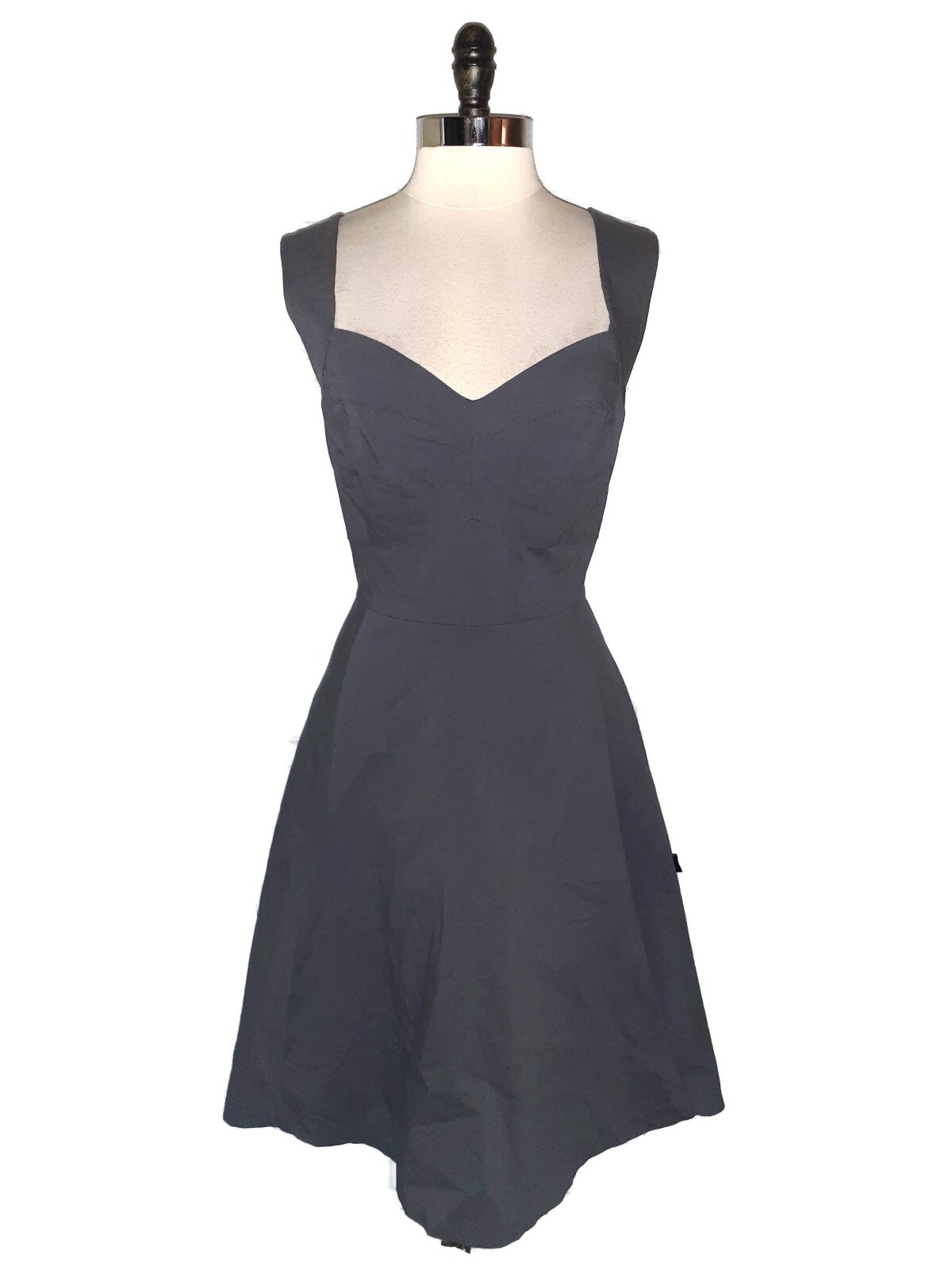 TORRID Plus Size 14W A-Line Dress Grey Sleeveless Stretch Knee Length Retro