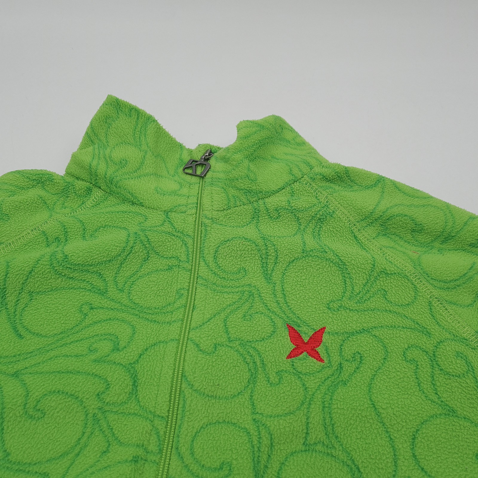 Kari Traa Fleece Jacket Green Geo Microfleece Zip Up Outdoor Women Ko1 Size XS