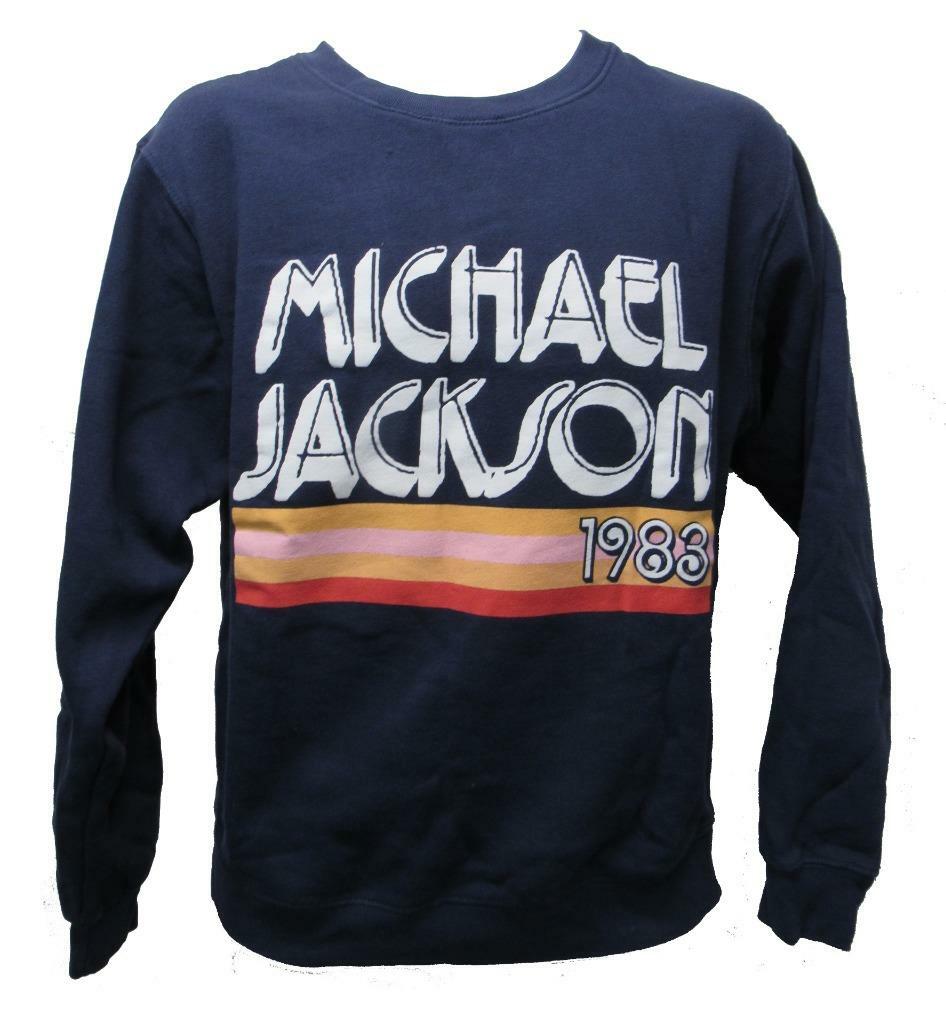 New 1983 Michael Jackson Adult Mens Sizes XS-S-M-L-XL Licensed Navy Sweatshirt