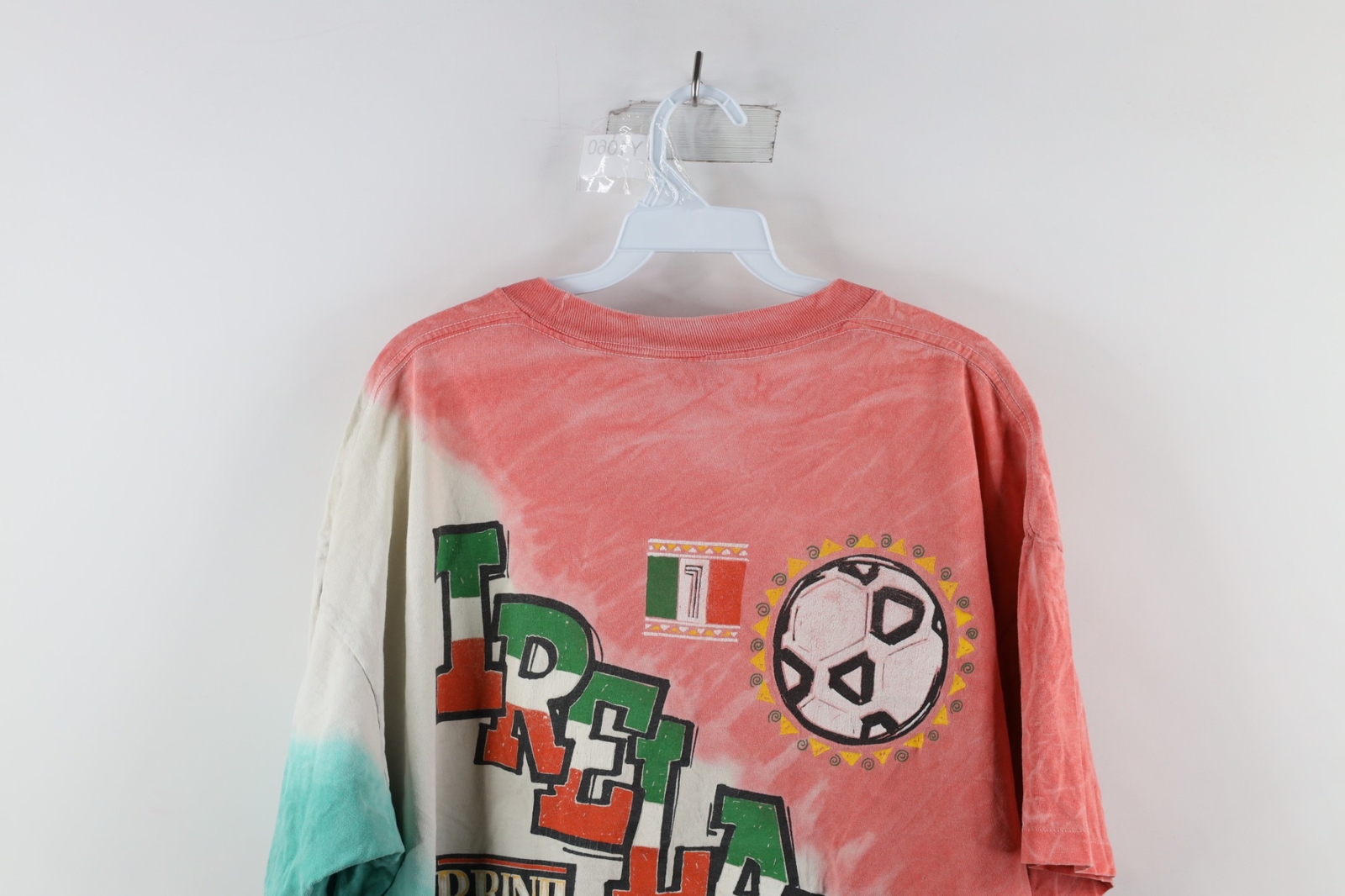Vtg 90s Mens XL Distressed Spell Out 1994 World Cup Soccer Ireland T-Shirt USA